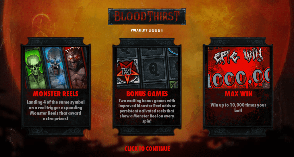 Bloodthirst intro screen