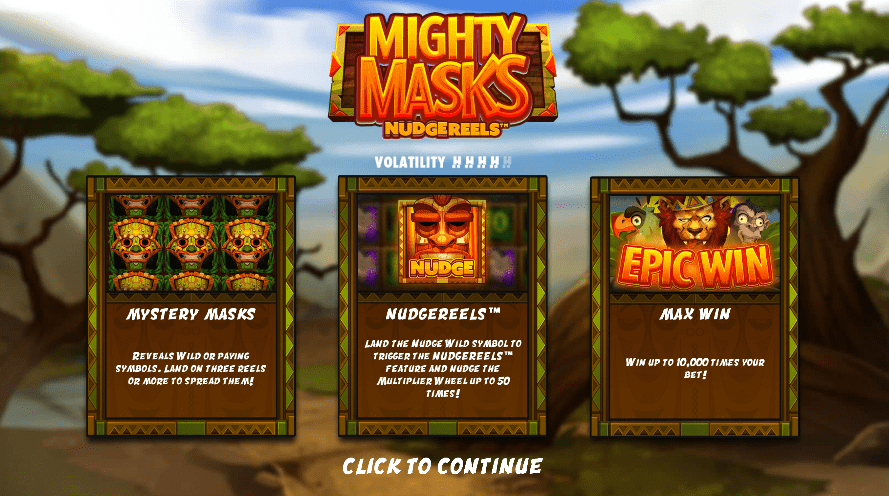 Mighty masks intro screen