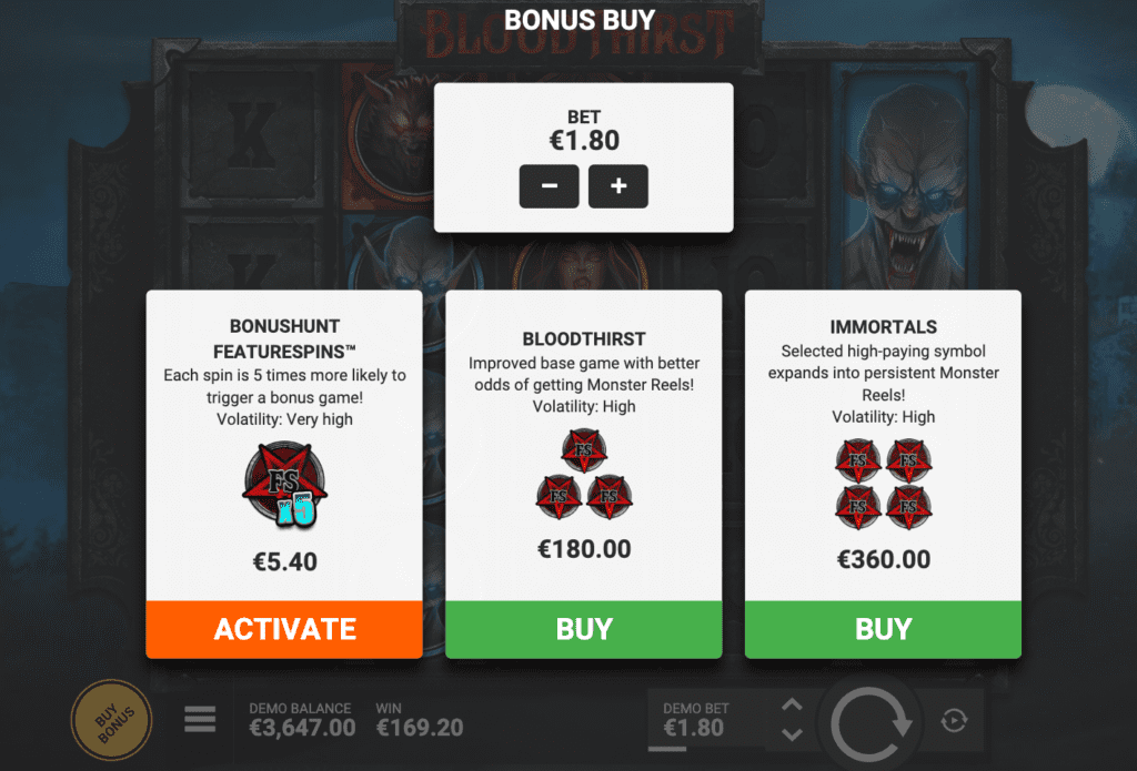 Bloodthirst bonus buy