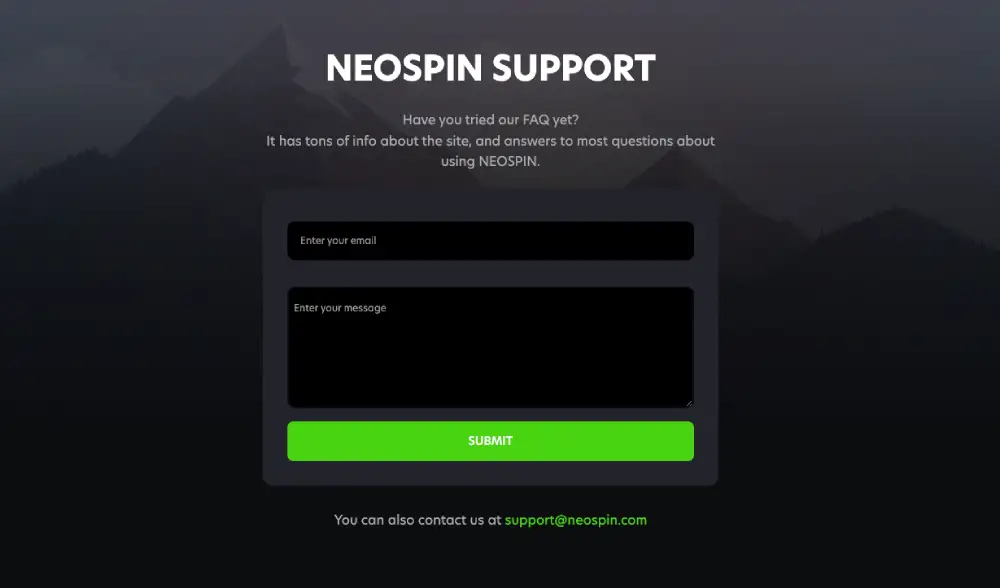 Neospin Customer Support