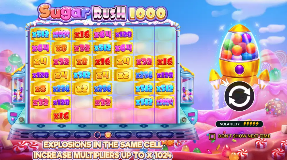 Free play 
Sugar Rush 1000 Slot Demo